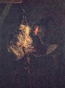 Rembrandt van rijn Selbstportrat mit toter Rohrdommel oil on canvas